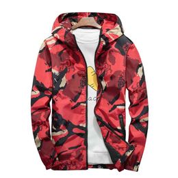 Jacket Women Camouflage Hooded Plus Size Spring Autumn Tops Couple Thin Clothing Sportswear Men Jackets LR1039 210531