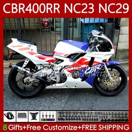 Body Kit For HONDA 400CC CBR400 RR NC23 CBR 400 RR CC NC29 88-99 Bodywork 65No.58 CBR400RR 88 89 90 91 92 93 CBR 400RR 1988 1989 1990 1991 1992 1993 OEM Fairing blue glossy