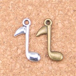 120pcs Antique Silver Plated Bronze Plated musical note Charms Pendant DIY Necklace Bracelet Bangle Findings 23*13mm