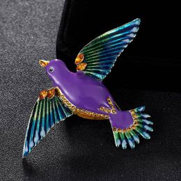 Pins, Brooches Fashion Men's Jewellery Brand Blue Enamel Hijab Accessory Statement Women's Personality Birds Broches Bags Bijoux