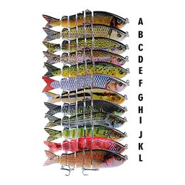 Top quality 12 color 12cm 18.5g ABS Bass Fishing Lure Topwater Fishing Lures Multi Jointed Swimbait Lifelike Hard Bait Trout Perch 160pcs/Lot