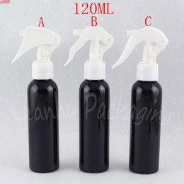 120ML Black Round Shoulder Plastic Bottle With Trigger Spray , 120CC Toner / Water Sub-bottling Empty Cosmetic Containergoods
