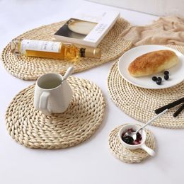 Mats & Pads Japanese-style Home Natural Corn Husk Handmade Straw Woven Tea Mat Table Heat-resistant Casserole Plate Cup Placemat