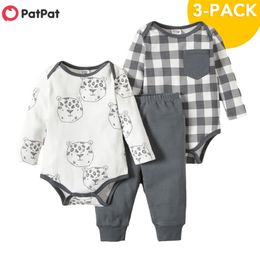 Arrival 3pcs Baby Unisex casual 's Sets Cotton Fashion Long Sleeve Infant Clothing Outfits Boy Girl 210528
