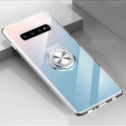 Clear Phone Cases For Samsung S21 Plus S20 S10 S9 S8 Plus Note 20 10 9 8 Soft Silicone Magnetic Ring Holder Back Cover
