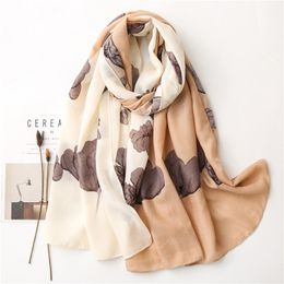 Autumn Fashion Women Viscose Scarf Ombre Penoy Floral Hijab Shawls and Wraps Female Foulard Echarpe 180*90Cm