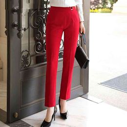 Trousers women's professional wear straight trousers slim work clothes pants nine-point black feet women 210527