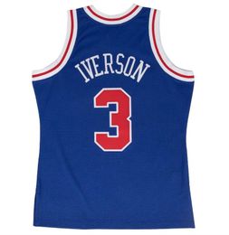 Basketball Jerseys Allen Iverson 1996-97 blue mesh Hardwoods Classics retro Men Women Youth S-XXL jersey