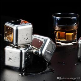 Bar Accessories Wine Chiller Food Grade 304 Stainless Steel Whiskey Stones Stainless Steel Ice Cube Metal Cooler Drink Ice Cube XVT0352