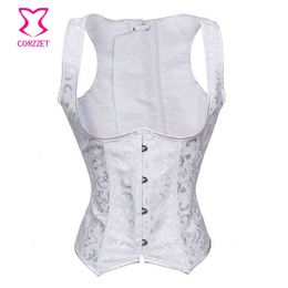 NXY sexy set Steel Boned Corset Waist Trainer Vest Women Corselet Underbust Plus Size Corsets And Bustiers White Bridal Lingerie Sexy Korset 1203