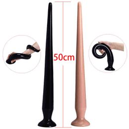 NXY Anal toys 50cm Super Long Dildo Huge Silicone Butt Plugs Erotic Adult Sex Toys For Women Men Gay Anus Dilator Plug Expander 1125