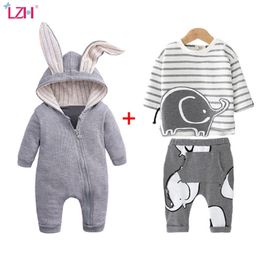 LZH Newborn Baby Boys Clothes Sets Autumn Winter Baby Girls Clothes Outfit Kids Infant Clothing For Baby Overalls 0-2 Year 210309