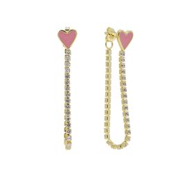 2021 Fashion Valentine's Day Gift Jewelry Gold Color 5A Sparking CZ Tennis Chain Women Earring 7 Colors