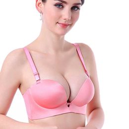 Super Push Up Bra For Women Underwear Bralette Lingerie Seamless Sexy Brassiere Wire Free Bras Women's Half Cup 1/2 Intimates 210623