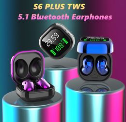 S6 PLUS True Wireless Earphone 8D Stereo 5.1 Bluetooth Earphones Digital Display noise reduction waterproof Earbuds Headset Retail