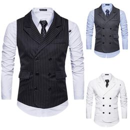Men's Vests Male Wedding Suit Dress Vest England Style Casual Double Breasted Shujin 2021 44