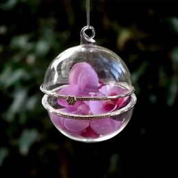 Party Decoration 48pcs/pack Diameter=8cm Transparent Hanging Glass Globe Lamp Blown Switchable Christmas Ball Creative Box Put Ornament