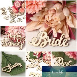15Pcs/Set Vintage Wooden Birde Groom Love Family Letters Crafts DIY Home Ornaments Wedding Party Decorative Supplies