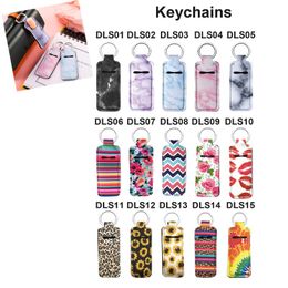 New Styles Neoprene Chapstick Keychain Lipstick Holder The Best Gift for Birthday Christmas Valentine's Day 15 Styles