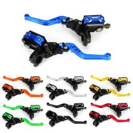 Universal Motorcycle Hydraulic 7/8'' M10*1.25 CNC Brake Clutch Master Cylinder Reservoir Lever Set