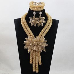 Earrings & Necklace Trendy Fashion Wedding Jewellery Set African Sets Nigerian Beads ABH372