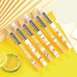 Gel Pens 30 Pcs/lot Kawaii Shiba Dog Straight Liquid Pen 0.5mm Black Ink Signature Promotional Gift Stationery School Supplies