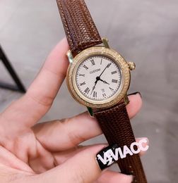 34mm 42mm fashion brand geometric quartz watches for women men Genuine leather calendar clock new couples roman number watch