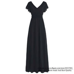 Sweety Sexy Deep V-Neck A-Line Formal Evening Dresses 2021 Backless Chiffon Cocktail Prom Party Gowns E14