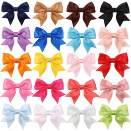 Girls Bowknot Hair Clips Alligator Hairpins Grosgrain Ribbon Bows Childrens Hair Accessories Baby Kids Boutique Bow Barrette Solid Color YL2426