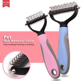 Pet Dog Flea & Tick Remedies Grooming Supplies Hair Removal Comb Cat Detangler Fur Trimming Dematting Deshedding Brush Tool For matted Long