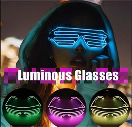 Luminous Glasses Party Masks Halloween Decorations Glow in the Dark Spectacles Multicolor LED Glass A02