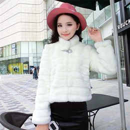 ZADORIN Winter Elegant Diamond Clip Faux Fur Coat Women Stand Collar White Fluffy Jacket manteau fourrure hiver 211220