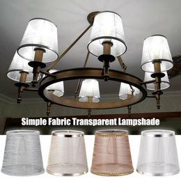 Lamp Covers & Shades Modern Ceiling Lampshade Sheer Textured Fabric Transparent Drum Shade Table Light Cover Home Decor