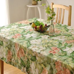 Hot sales Thick cotton table cloth fresh leaf flower fashion home hotel drape factory outlets American country style