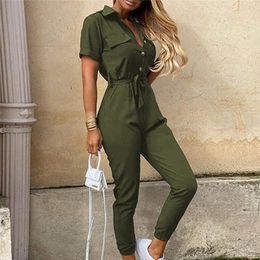 Streetwear White Sexy Bodycon Jumpsuit Women Overalls Rompers Short Sleeve Skinny Summer Womens Jumpsuit 210317