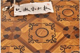 African Kosso parquet flooring engineered hardwood PVC furniture home decoration household marquetry medallion inlay border wall decal art tiles