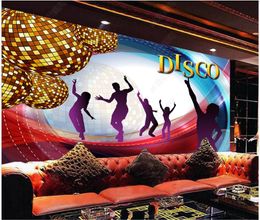 Custom wallpaper for walls 3d photo wallpapers murals Modern Colourful disco entertainment sports bar KTV background wall mural home decoration