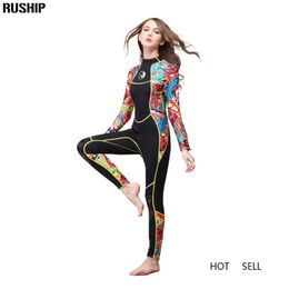 Hisea Women 3 mm SCR neoprene wetsuit High elasticity Colour stitching Surf Diving suit Equipment Jellyfish clothing long sleeved