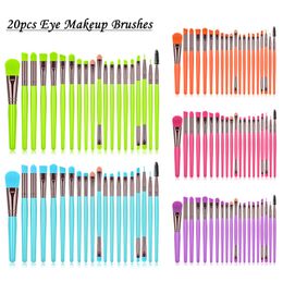 20pcs Eye Make up Brushes Set Fluorescent Colour Face Eyeshadow Brush Set pinceaux de maquillage Kit