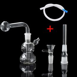 10mm Glass Hookah 14mm TWO USE Smoking Pipe MINI Bong Smoke Shisha Diposable Glass Pipes Oil Burner Tobacco Bowl Accessories Ash Catchers Percolater Bubbler NEW Type