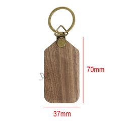 Key Straps Natural Wood Blank Keychain Photo fram wooden keychains Creative Fashion Keying Gift Engravable Keyring