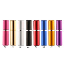 5ml Perfume Bottle Aluminium Anodized Compact Perfume-Atomizer Fragrance Glass Scent-bottle Travel Makeup Spray Bottles SN5585