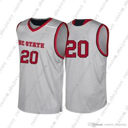 Cheap Custom NC State Wolfpack NCAA #20 Grey Basketball Jersey Personality stitching custom any name number XS-5XL