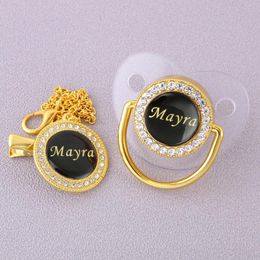 Pacifiers# Luxury Personalized Baby Name Pacifier & Clip Set Transparent Orthodontic Silicone Nipple Drop Welcome