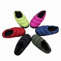 Autumn and Winter Down Shoe's Home Warm Cotton Slippers Indoor Thick-soled Bag with Couple Men 211110 GAI GAI GAI