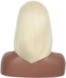 Honey Blonde Bob Synthetic Wig With Bangs Afro Straight Short Brazilian Front Wigs For Black Women Gold Hairfactory direct