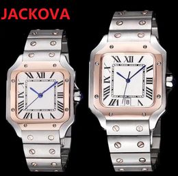 mens square roman designer quartz Watches women dress full 904L Stainless steel Sapphire all the crime watch dial work scanning tick Couples Wristwatches