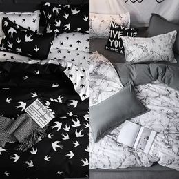 Comforter Bedding Set 3pcs Bed Linen Set Queen King Nordic Duvet Cover Set Quilt Cover Bedclothes Pillow Case Home Decor Textile C0223