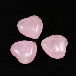 Natural stone 25mm Non-Porous Pink Rose Quartz heart Chakra Healing Stone Guides Meditation ornaments Jewellery accessory