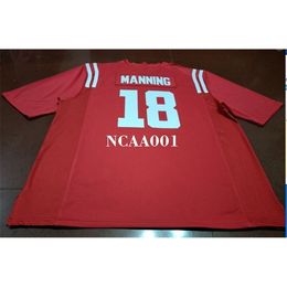 Men #18 Red Archie Manning Ole Miss Rebels Alumni College Jersey S-4XLor custom any name or number jersey